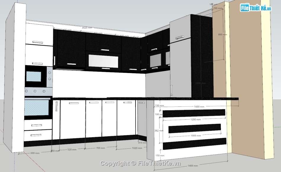 tủ bếp,sketchup tủ bếp,tủ,thư viện cửa các loại,thư viện tủ đồ